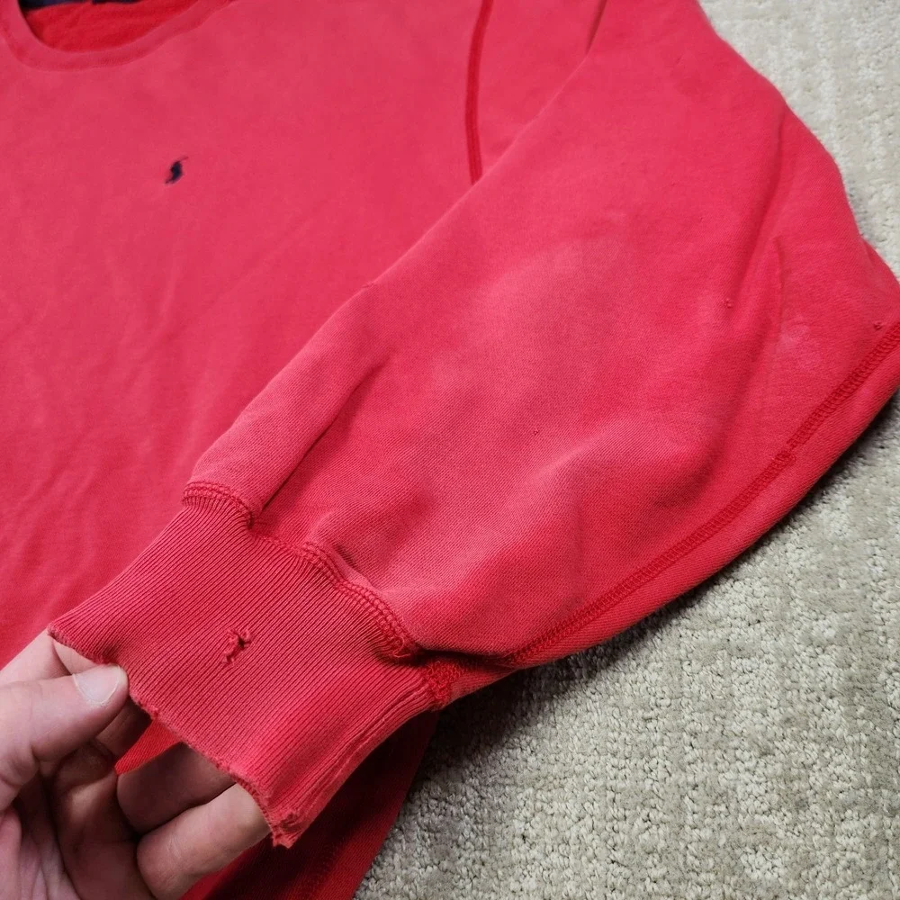 Vintage Polo Ralph Lauren Sweatshirt Men XL‎ Red Crewneck Distressed 90s 80s